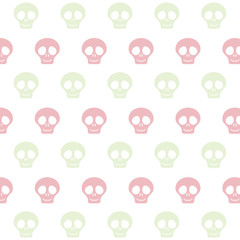 flat design cute skull pattern vector illustration