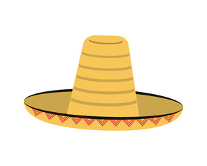 flat design mexican hat sombrero icon vector illustration