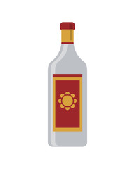 flat design tequila bottle icon vector illustration