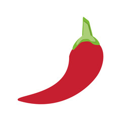 flat design red hot chili pepper icon vector illustration