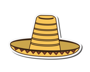 flat design mexican hat sombrero icon vector illustration