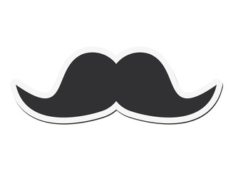 flat design thick retro mustache icon vector illustration