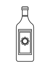 flat design tequila bottle icon vector illustration