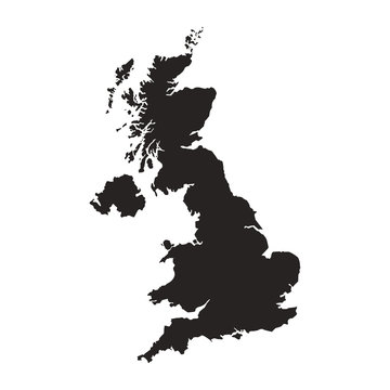 flat design great britain map silhouette icon vector illustration