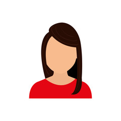 woman female girl head person icon. Isolated and flat illustration. Vector graphic