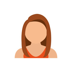 woman female girl head person icon. Isolated and flat illustration. Vector graphic