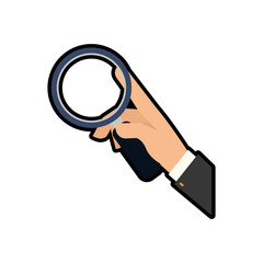 lupe hand search magnifying glass icon. Isolated and flat illustration. Vector graphic