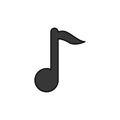 music note sound silhouette icon. Isolated and flat illustration. Vector graphic