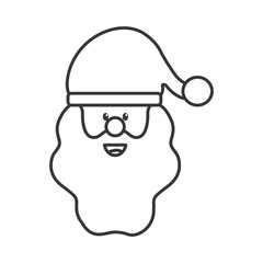 santa merry christmas decoration celebration icon. Flat and isolated design. Vector illustration