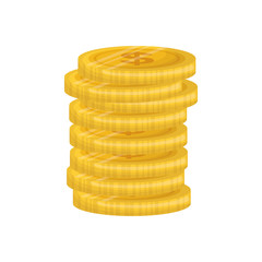 coins gold money financial market icon. Isolated and flat illustration. Vector graphic