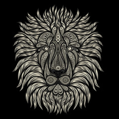 Abstract vector lion of patterns