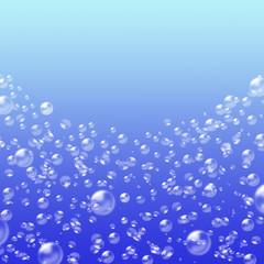 Abstract blue background with bubbles and place for text
