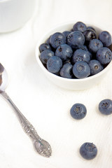 Blueberries in white plate