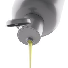 Pouring oil or shampoo from the bottle