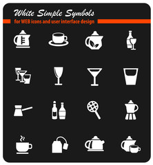 utensils for beverages icon set