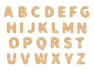 Set of cake letters isolated on white
