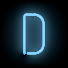 Neon Letter D