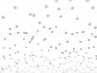 Abstract Neural Network Isolated on White Background 3d Illustration