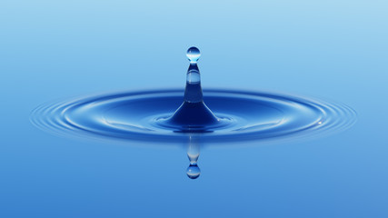 Water splash closeup 3d illustration