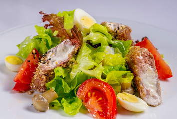 salad plate on a white background for the menu
