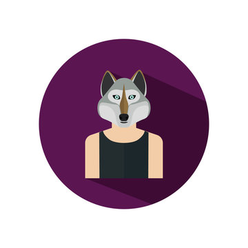 Human avatar with the wolf head