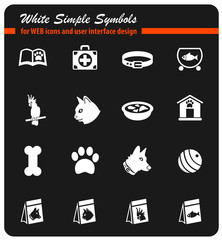 goods for pets icon set