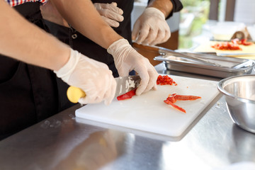 culinary workshop. paella cooking
