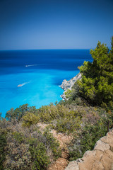 Fototapeta na wymiar Amazing Navagio beach (shipwreck beach) on Zakynthos. Ionian island in Greece