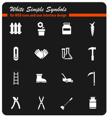 Garden tools simply icons