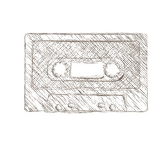 music casette, cassette tape. vector illustration