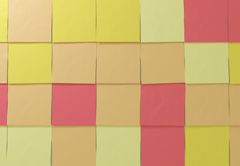 Sticky notes on white background. 3D illustration.