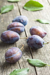 Fresh plums from garden.