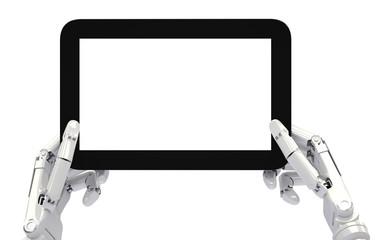 Robot Holding Digital Tablet
