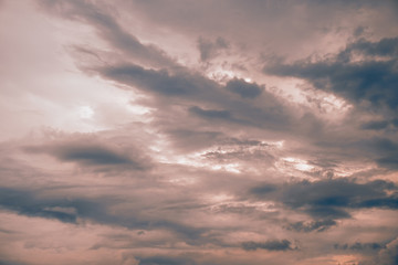 Sky and clouds / Sky and clouds at twilight. Vintage style.