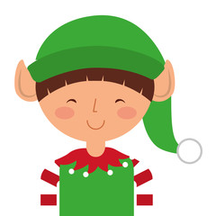 christmas elf character isolated icon