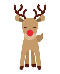 reindeer christmas character isolated icon