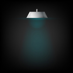 Black lamp on a black background. vector illustration