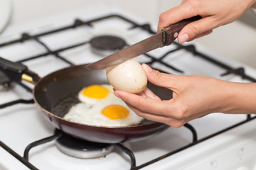 Fried egg in a frying pan