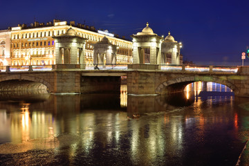 Lomonosov bridge across the Fontanka river