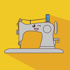sewing machine character icon vector illustration graphic