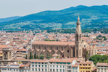 Obraz premium The Basilica of the Holy Cross in Florence, Italy