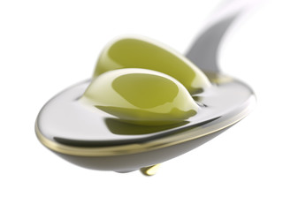 Green olives and olive oil