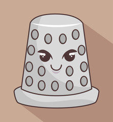 thimble metal character icon vector illustration graphic