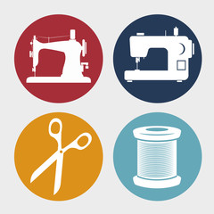 kit sewing character icon vector illustration graphic