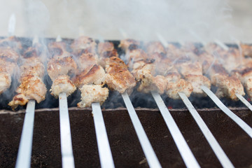 grilled skewers on the grill