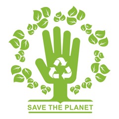 save planet logo leaves