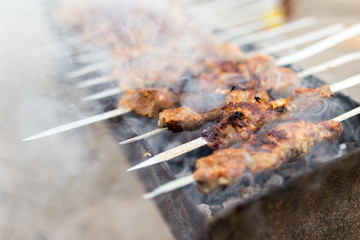 grilled skewers on the grill