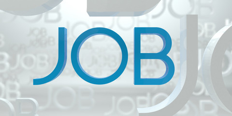 Find Suitable Job, 3D Illustration, Blue Version