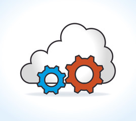 cloud computing data icon vector illustration graphic