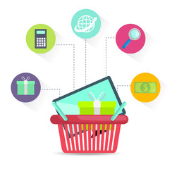 electronic commerce marketing icon vector illustration graphic